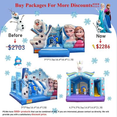 0.55mm PVC Vinyl Tarpaulin Inflatable Combo Castle Slide for Kids at Amusement Park