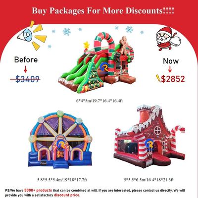 0.55mm PVC Vinyl Tarpaulin Inflatable Combo Castle Slide for Kids at Amusement Park