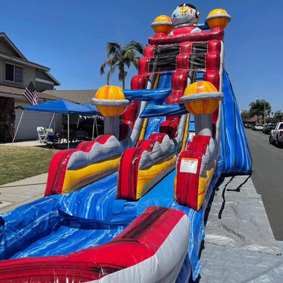 Indoor and Outdoor Entertainment PVC Space Rush Water Slide with Kids Splash Pool Fun