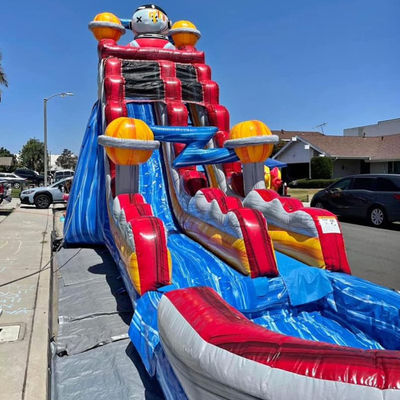 Indoor and Outdoor Entertainment PVC Space Rush Water Slide with Kids Splash Pool Fun