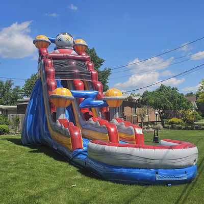 Indoor and Outdoor Entertainment PVC Space Rush Water Slide with Kids Splash Pool Fun