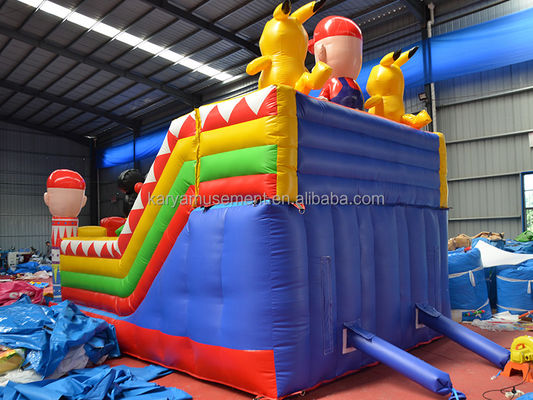 Blower Inflatable Fun City with Mickey and Mario Inflatable Castle Bouncer House Combo Playground Blower Included