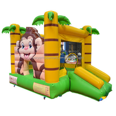 CE/EN71/EN14960 Certified Small Size Jungle Cartoon Monkey Bouncy Castle for Children