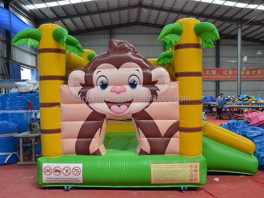 CE/EN71/EN14960 Certified Small Size Jungle Cartoon Monkey Bouncy Castle for Children
