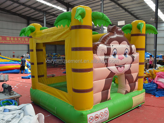CE/EN71/EN14960 Certified Small Size Jungle Cartoon Monkey Bouncy Castle for Children