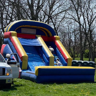 Large Bouncing Inflatables with Pool Digital Printing Waterslide