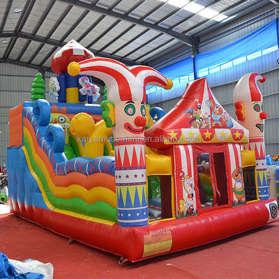 14 Years up Unisex Latest PVC Inflatable Circus Castle with Slip N Slide Fun City Party