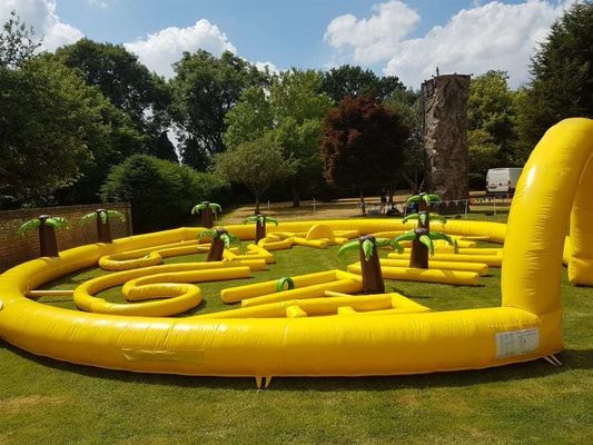 Unisex Commercial Palm Tree Inflatable Golf Course for Parties and Events 9 Holes Game