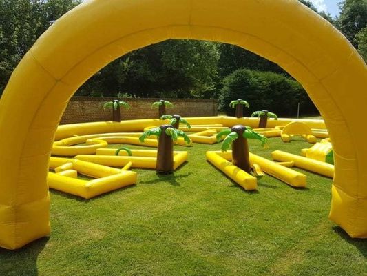 Unisex Commercial Palm Tree Inflatable Golf Course for Parties and Events 9 Holes Game