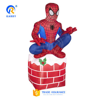 EN14960 Certified Custom Inflatable Spider Man with Christmas Gift Box and Air Blower