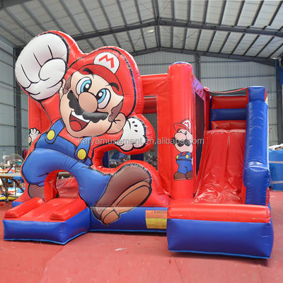 Customize Accepted Red Inflatable Castle Playground for Kids Bounce Jumping House