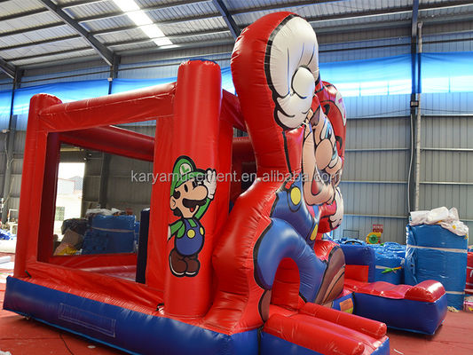Customize Accepted Red Inflatable Castle Playground for Kids Bounce Jumping House