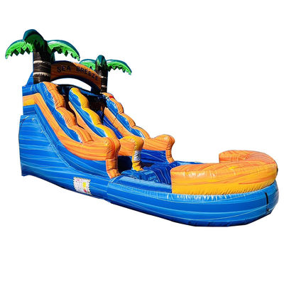 Customizable Commercial Rental PVC Inflatable Water Park with Palm Tree Water Slide