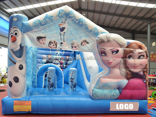 Customized Kids Party Inflatable Trampoline Princess Elsa Castle Combo Jumping Slide