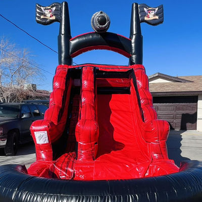 Custom Logo Printed Commercial PVC Pirate Ship Theme Water Slide Inflatable with Pool