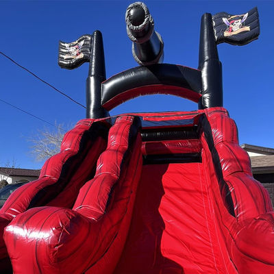 Custom Logo Printed Commercial PVC Pirate Ship Theme Water Slide Inflatable with Pool