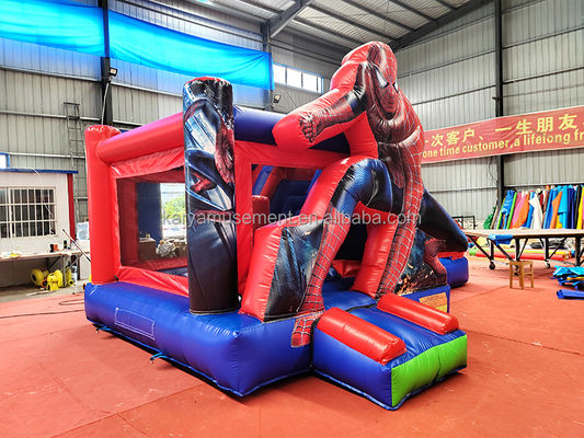 CE/EN71/EN14960 Certified Kids Inflatable Spiderman Castle Bouncy Jumping House with Slide