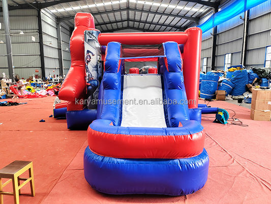 CE/EN71/EN14960 Certified Kids Inflatable Spiderman Castle Bouncy Jumping House with Slide