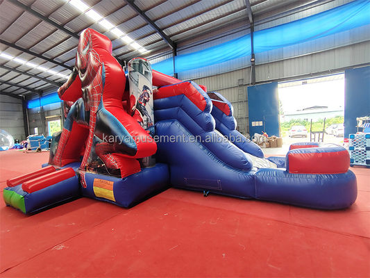 CE/EN71/EN14960 Certified Kids Inflatable Spiderman Castle Bouncy Jumping House with Slide
