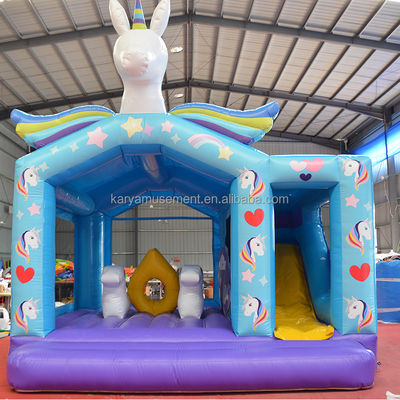 Unisex PVC Exquisite Rainbow Unicorn Inflatable Bouncer Jumping Castle for Playground