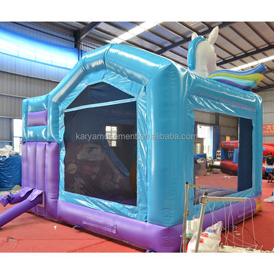 Unisex PVC Exquisite Rainbow Unicorn Inflatable Bouncer Jumping Castle for Playground