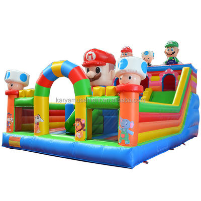 Age Range 14 Years up Portable PVC Inflatable Mario Fun City Playground Game for Kids