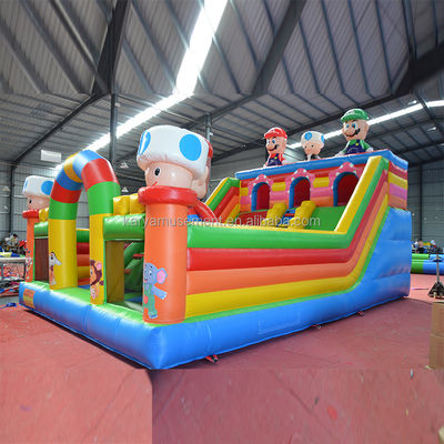 Age Range 14 Years up Portable PVC Inflatable Mario Fun City Playground Game for Kids