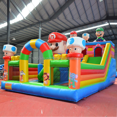 Age Range 14 Years up Portable PVC Inflatable Mario Fun City Playground Game for Kids