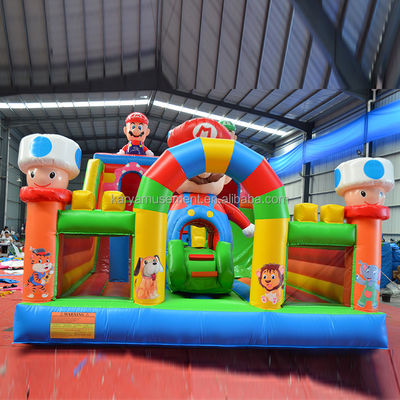 Age Range 14 Years up Portable PVC Inflatable Mario Fun City Playground Game for Kids