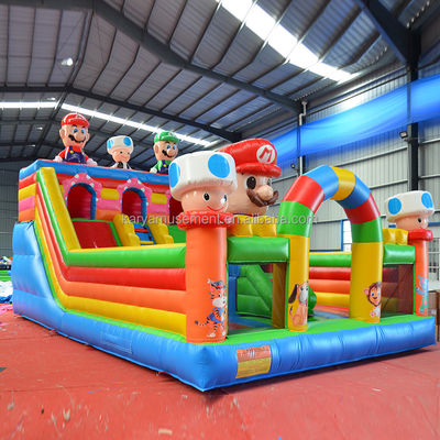 Age Range 14 Years up Portable PVC Inflatable Mario Fun City Playground Game for Kids