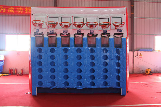 Durable Commercial Grade PVC Inflatable Basketball Connect 4 Sport Game with Blower