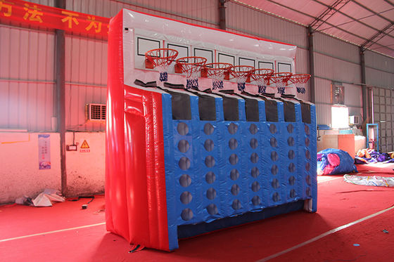 Durable Commercial Grade PVC Inflatable Basketball Connect 4 Sport Game with Blower