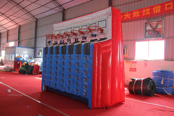 Durable Commercial Grade PVC Inflatable Basketball Connect 4 Sport Game with Blower
