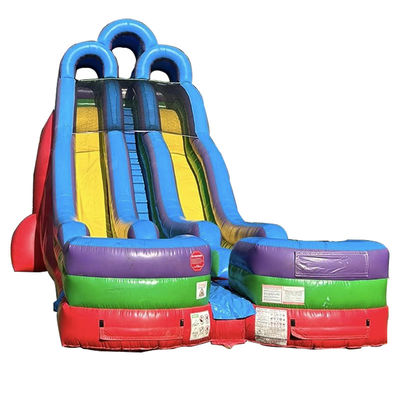Customizable Double Waterslide Pool with Two Small Pools and Repair Kits Included