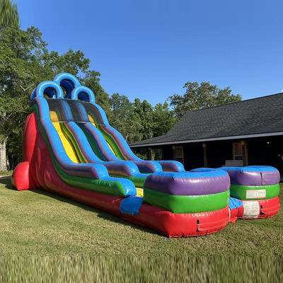 Customizable Double Waterslide Pool with Two Small Pools and Repair Kits Included
