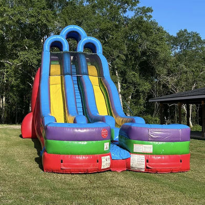 Customizable Double Waterslide Pool with Two Small Pools and Repair Kits Included