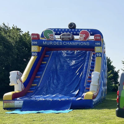 Commercial Renting Inflatable Water Slide with Rugby Player Theme and Customized Color