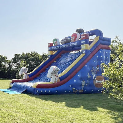 Commercial Renting Inflatable Water Slide with Rugby Player Theme and Customized Color
