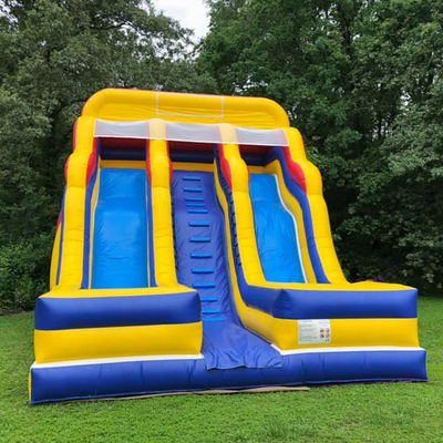 Sea/Air/Express Shipping PVC Yellow Water Slide Inflatable with 2 Slides and 2 Pools