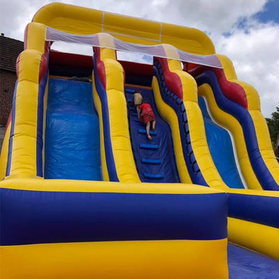 Sea/Air/Express Shipping PVC Yellow Water Slide Inflatable with 2 Slides and 2 Pools