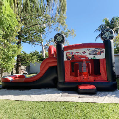 0.55mm PVC Vinyl Tarpaulin Spiderman Inflatable Bounce House Double Lanes Jump Castle