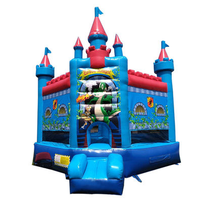 Customize Accepted Brave Knight Blue Bounce House Inflatable Castle for Home Backyard