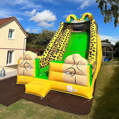 Digital Printing Yellow Leopard Print Inflatable Bounce Water Slide for Kids and Adults