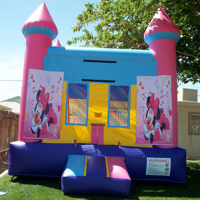 Customizable Toddler Pink Theme Inflatable Bouncing Castle with Blower and Package Bag