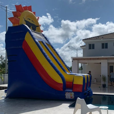 Detachable Pool Attached Party Rentals Commercial PVC Sun Theme Water Slide Inflatable