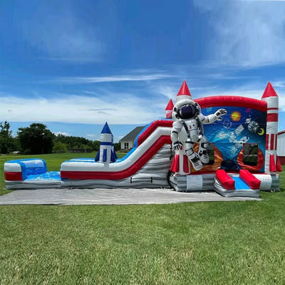 CE/EN71/EN14960 Certified Portable Inflatable Bouncy Castle with Red Rocket Design