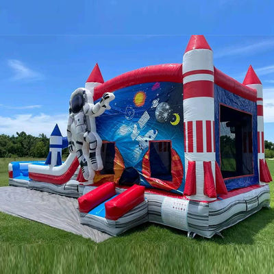 CE/EN71/EN14960 Certified Portable Inflatable Bouncy Castle with Red Rocket Design