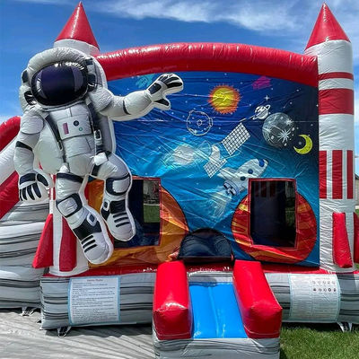 CE/EN71/EN14960 Certified Portable Inflatable Bouncy Castle with Red Rocket Design