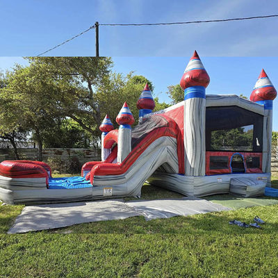 Unisex Kids Play Inflatable Bouncer House with Slide Pool and Commercial PVC Material