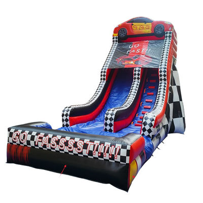 Inflatable 28ft Red Racing Water Slide with Pool Backyard Commercial Rental Essential